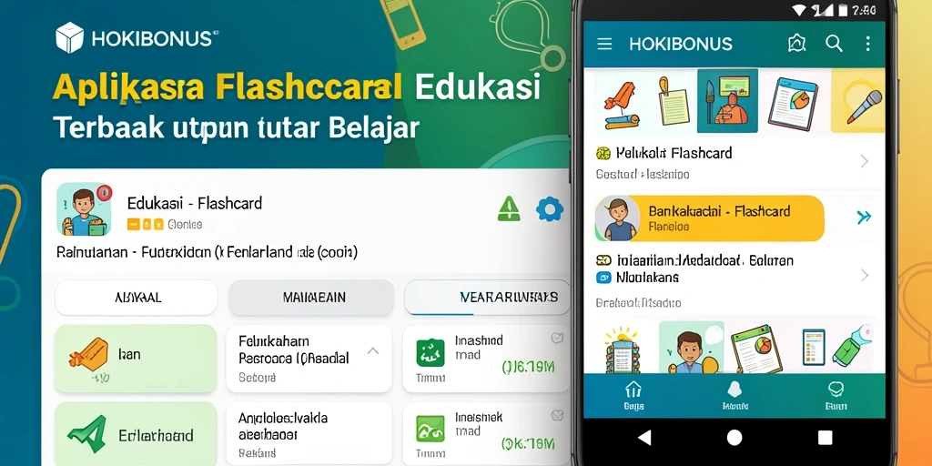 Tampilan antarmuka HOKIBONUS yang interaktif dengan fungsi Flashcard.