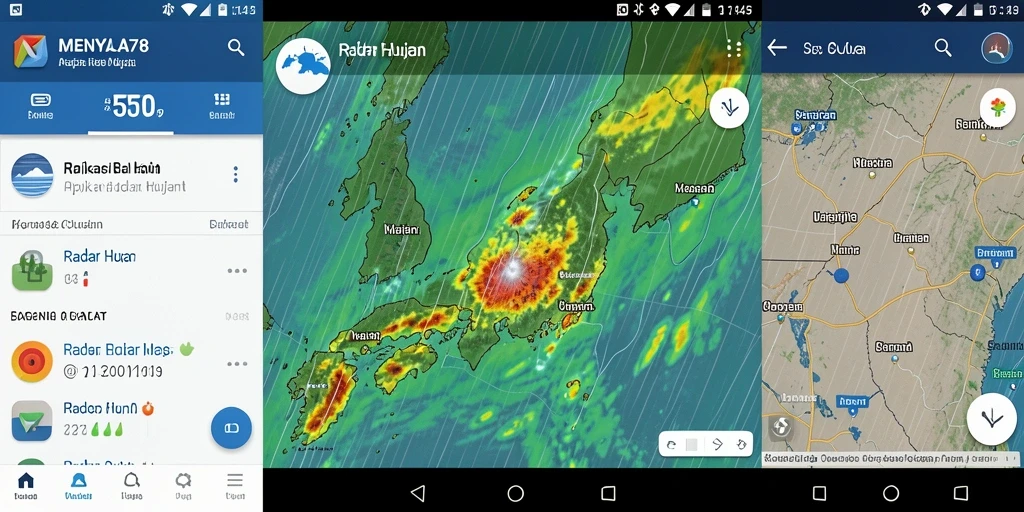 Antarmuka aplikasi MENYALA78 menampilkan peta radar hujan yang jelas dan informatif.