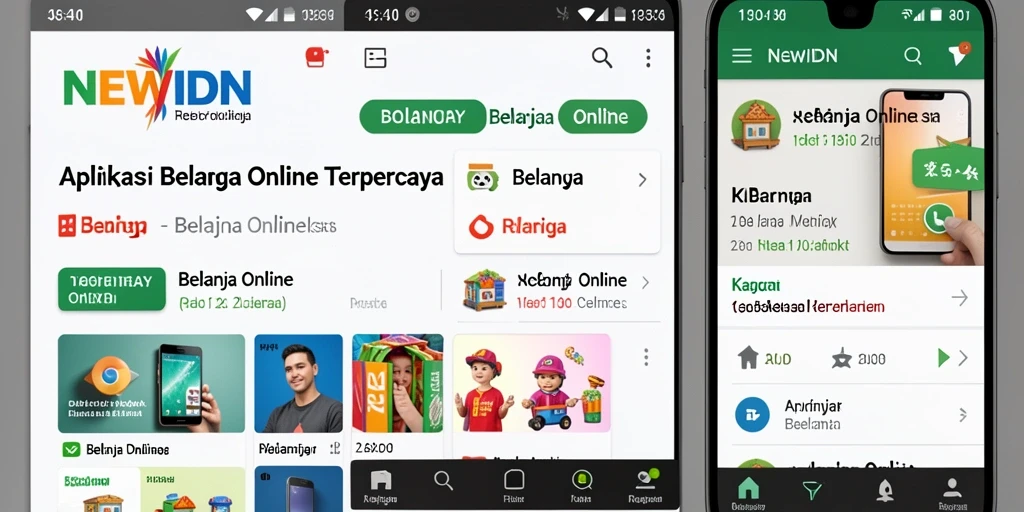 Antarmuka aplikasi NEWIDN untuk Belanja Online yang user-friendly.