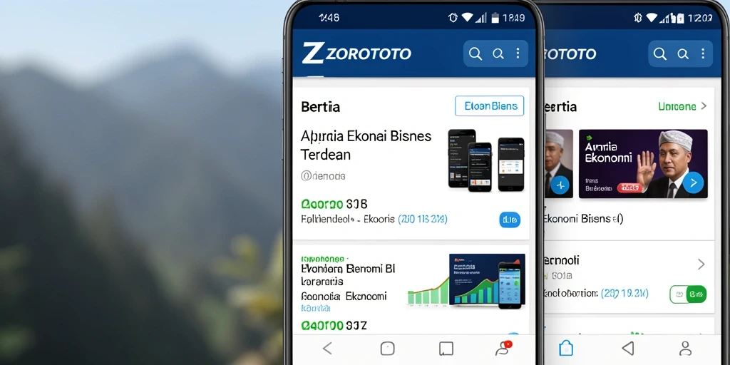 Tampilan antarmuka ZOROTOTO yang modern dan informatif untuk berita Ekonomi Bisnis.
